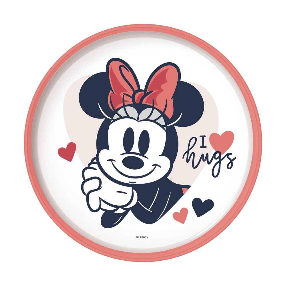 Stor: Minnie Mouse Heart Full Non Slip Bicolor Premium Plate  (10793)