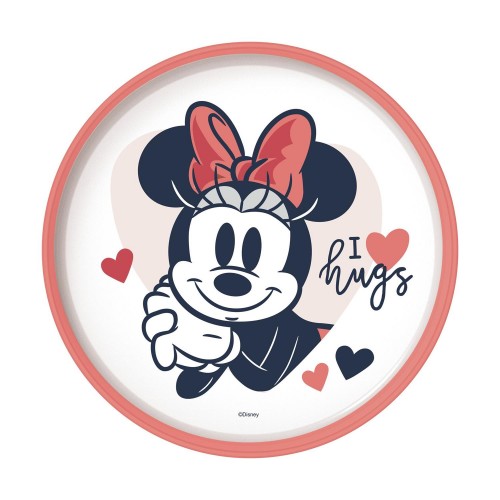 Stor: Minnie Mouse Heart Full Non Slip Bicolor Premium Plate  (10793)