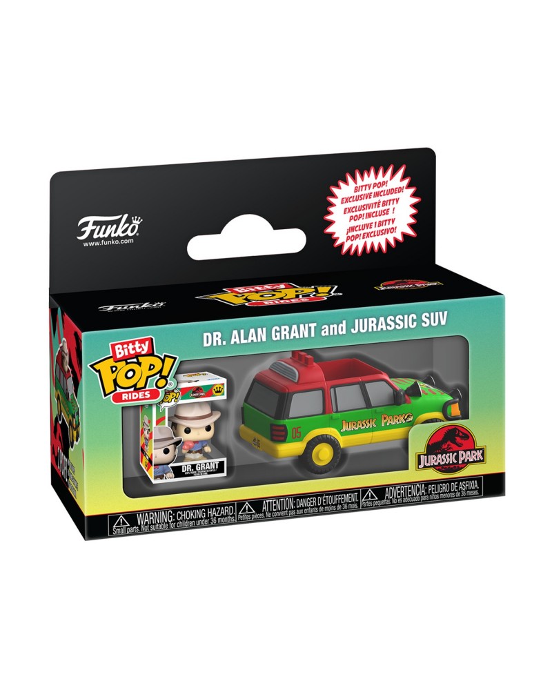 Funko Bitty Pop! Rides: Jurassic Park -  Dr. Alan Grant with Jurassic SUV Vinyl Figures