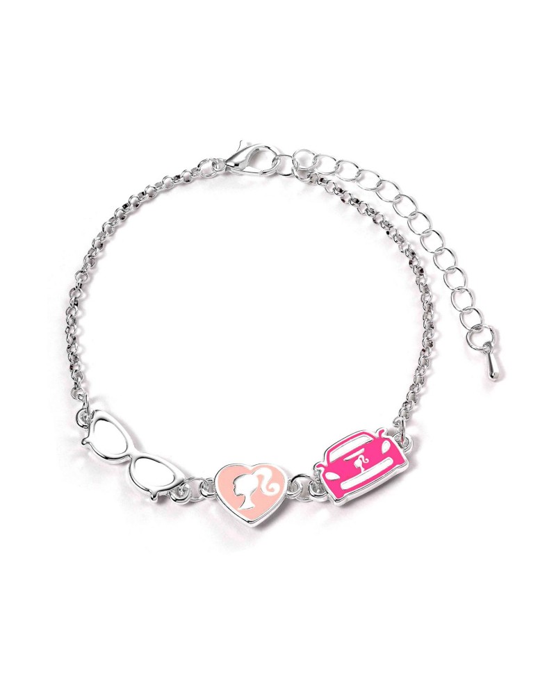 Carat Shop Barbie - Charm Bracelet with Three Enamelled Classic Charms - Silhouette, Glasses &amp; Corvette (BMCB0008)