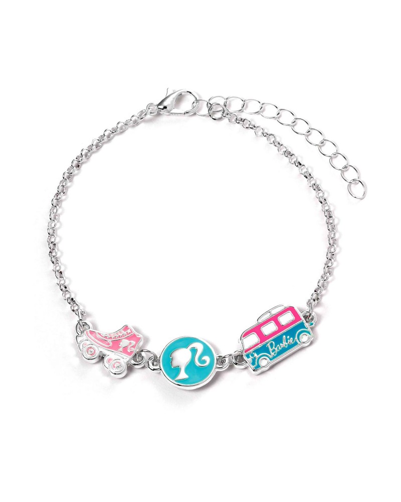 Carat Shop Barbie - Charm Bracelet with Three Enamelled Fun Charms - Silhouette, Skate, &amp; Camper Van (BMCB0009)
