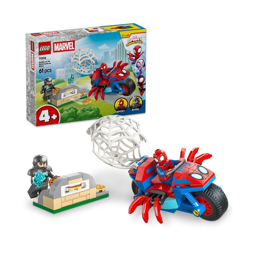 LEGO® Marvel: Spidey And His Amazing Friends Spidey on his Motorcycle vs. Rhino (11206)