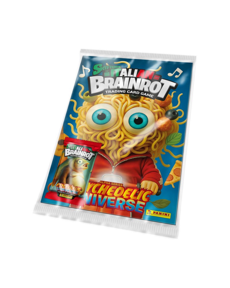 Panini Italian Brainrot: Alpha Series - Psychedelic Universe Starter Pack (1 Album plus 1 Pack of 7 Cards)