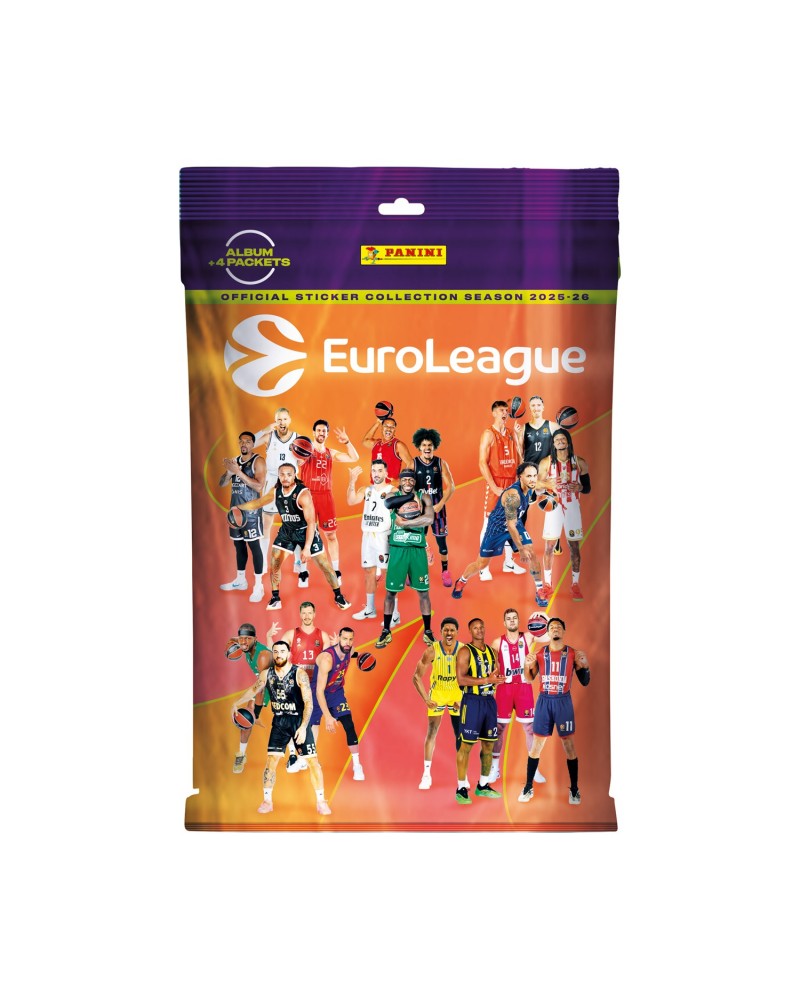 Panini Euroleague 2026: Sticker Starter Pack (1 Album and 4 Packs of 5 Stickers)