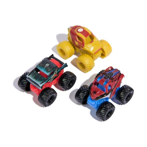 Spin Master Marvel Monster Jam: Mini Jams - Iron Man / Venom / The Amazing Spider-Man 3 Pack Bundle (20149558)