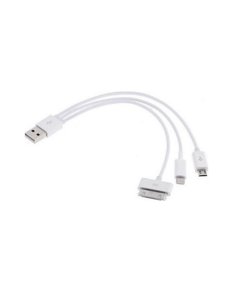 3-IN-1 MULTI USB CHARGING CABLE (MICRO USB, APPLE LIGHTNING  APPLE 30PIN)