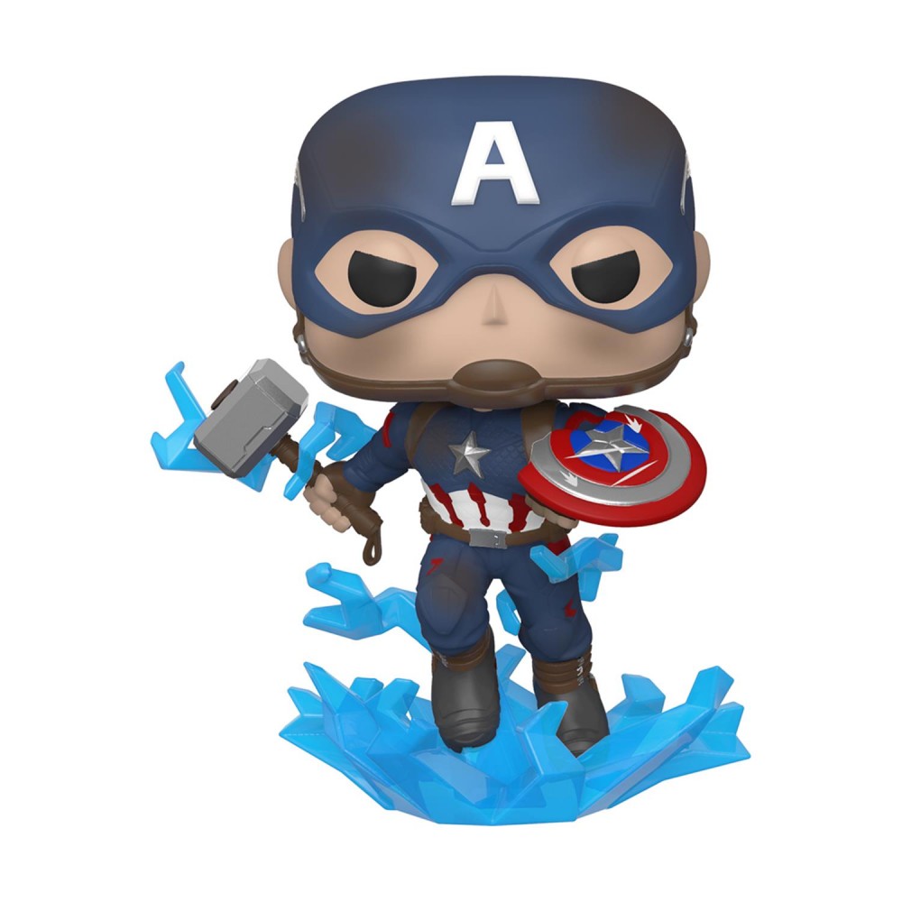 Funko Pop! Marvel: Avengers Endgame - Captain America With Broken Shield  Mjolnir #573 Bobble-Head Vinyl Figure
