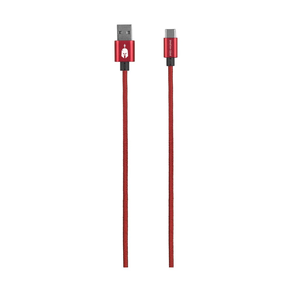 Spartan Gear - Double Sided USB Cable (Type C) (length: 2m - compatible with playstation 5, xbox series x/s, tablet, mobile) (colour: Red)