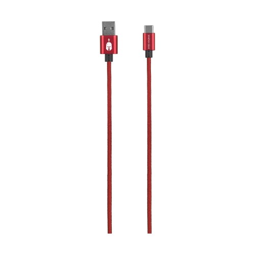Spartan Gear - Double Sided USB Cable (Type C) (length: 2m - compatible with playstation 5, xbox series x/s, tablet, mobile) (colour: Red)