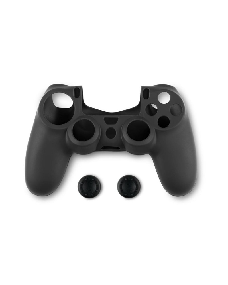 Spartan Gear - Controller Silicon Skin Cover and Thumb Grips (compatible with playstation 4) (colour: Black)