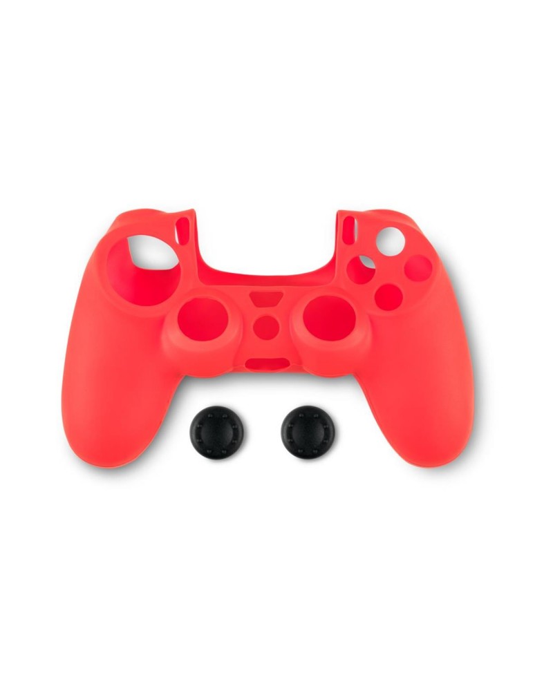 Spartan Gear - Controller Silicon Skin Cover and Thumb Grips (compatible with playstation 4) (colour: Red)