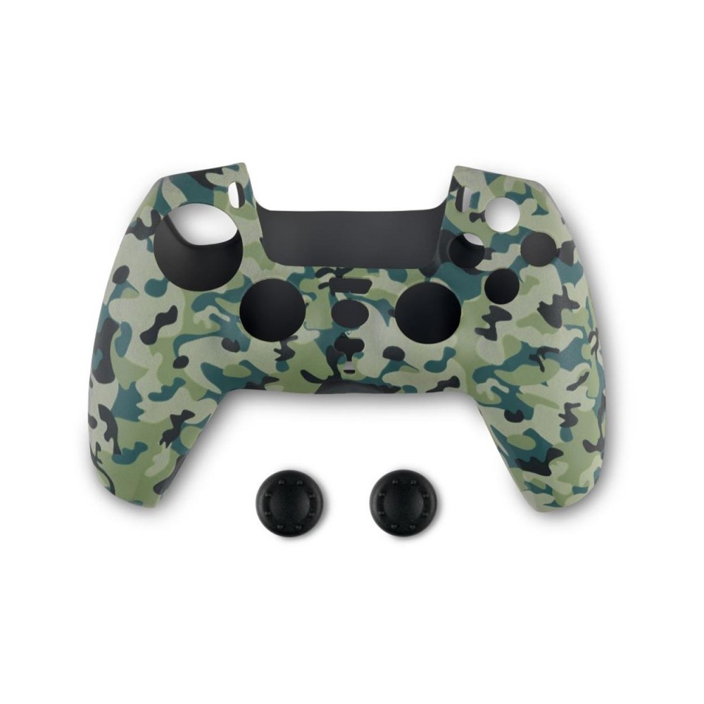 Spartan Gear - Controller Silicon Skin Cover and Thumb Grips (compatible with playstation 5) (colour: Green Camo)