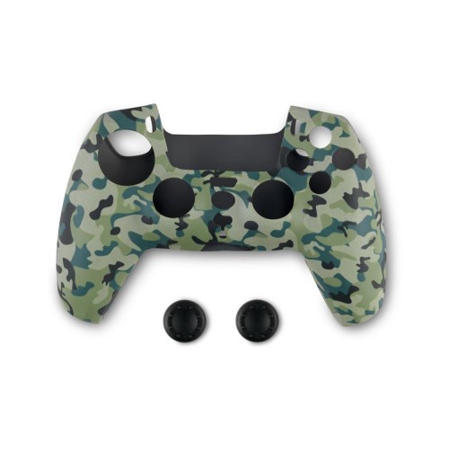 Spartan Gear - Controller Silicon Skin Cover and Thumb Grips (compatible with playstation 5) (colour: Green Camo)