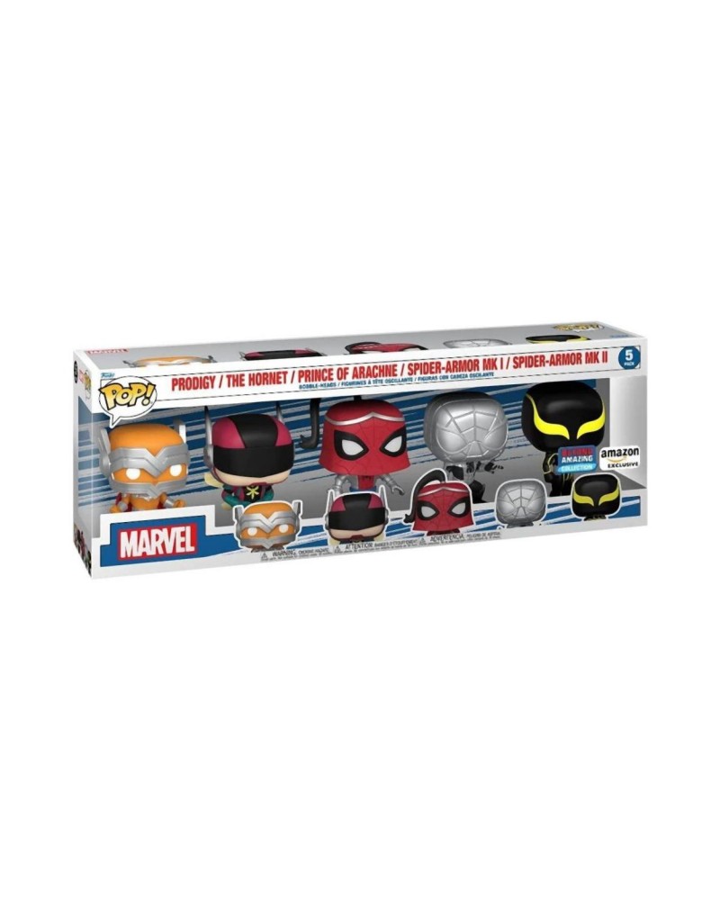 Funko Pop! 5-Pack Marvel: Spider-Man - Prodigy / The Hornet / Prince of Arachne / Spider-Armor MK I / Spider-Armor MK II (Amazon Exclusive) Vinyl Figures