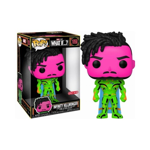 Funko Pop! Marvel Jumbo: What If...? - Infinity Killmonger (Blacklight) (Special Edition) #1058 Bobble-Head Vinyl Figure (10)