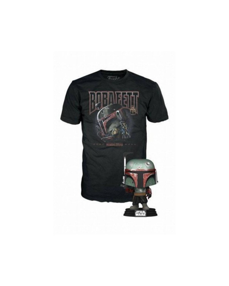 Funko Pop!  Tee (Adult): Disney Star Wars The Mandalorian - Boba Fett Bobble-Head Vinyl Figure and T-Shirt (M)