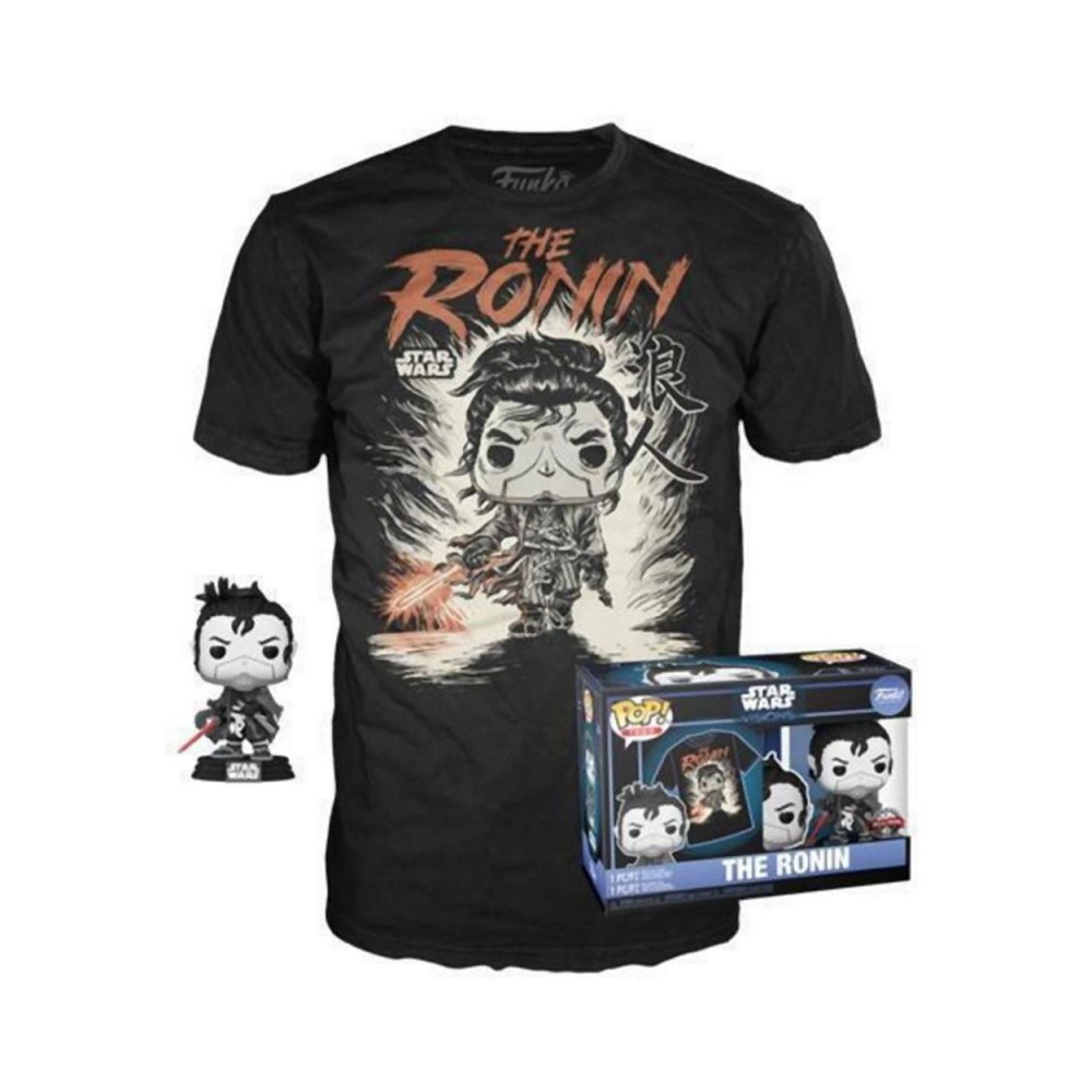 Funko Pop!  Tee (Adult): Disney Star Wars Visions - The Ronin (Special Edition) Bobble-Head Vinyl Figure and T-Shirt (L)