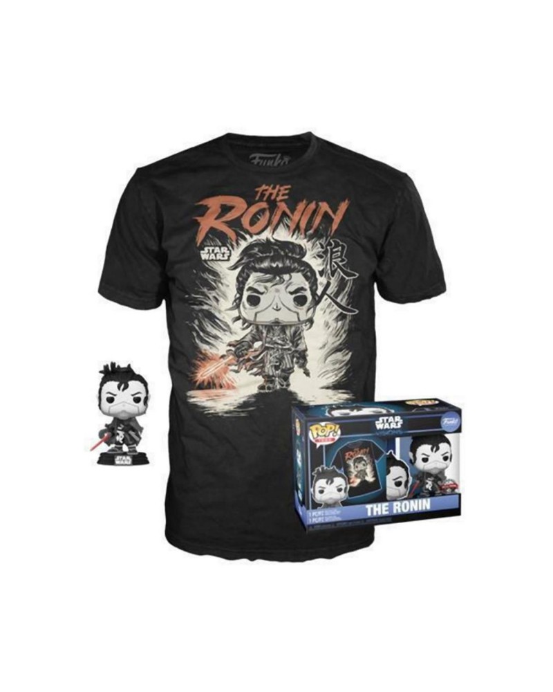 Funko Pop!  Tee (Adult): Disney Star Wars Visions - The Ronin (Special Edition) Bobble-Head Vinyl Figure and T-Shirt (L)