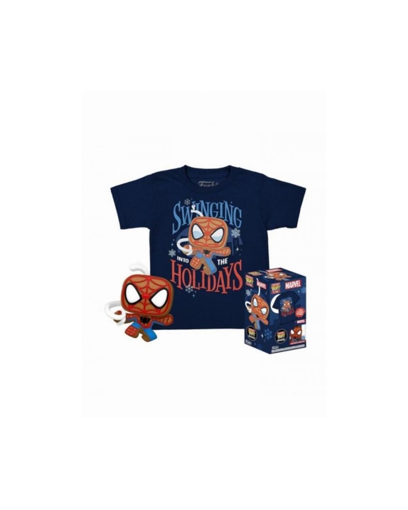 Funko Pocket Pop!  Tee (Child): Marvel - Gingerbread Spider-Man (Special Edition) Bobble-Head Vinyl Figure  T-Shirt (XL)