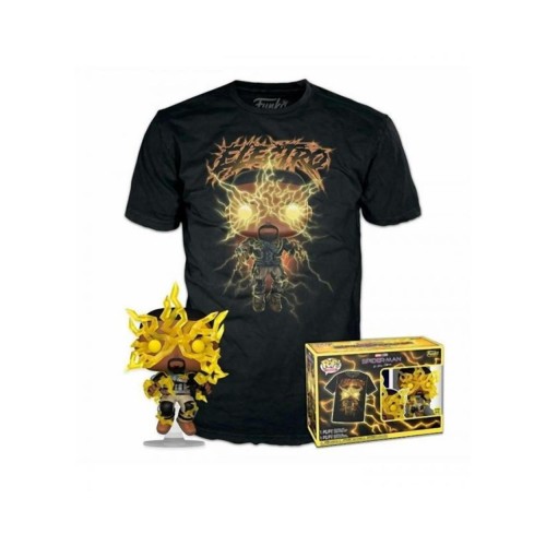 Funko Pop!  Tee (Adult): Marvel Spider-Man No Way Home S3 - Electro (Glows in the Dark) Vinyl Figure  T-Shirt (S)