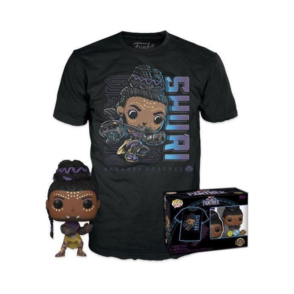 Funko Pop!  Tees (Adult): Marvel Black Panther - Shuri (Glows in the Dark) Bobble-Head Vinyl Figure  T-Shirt (S)