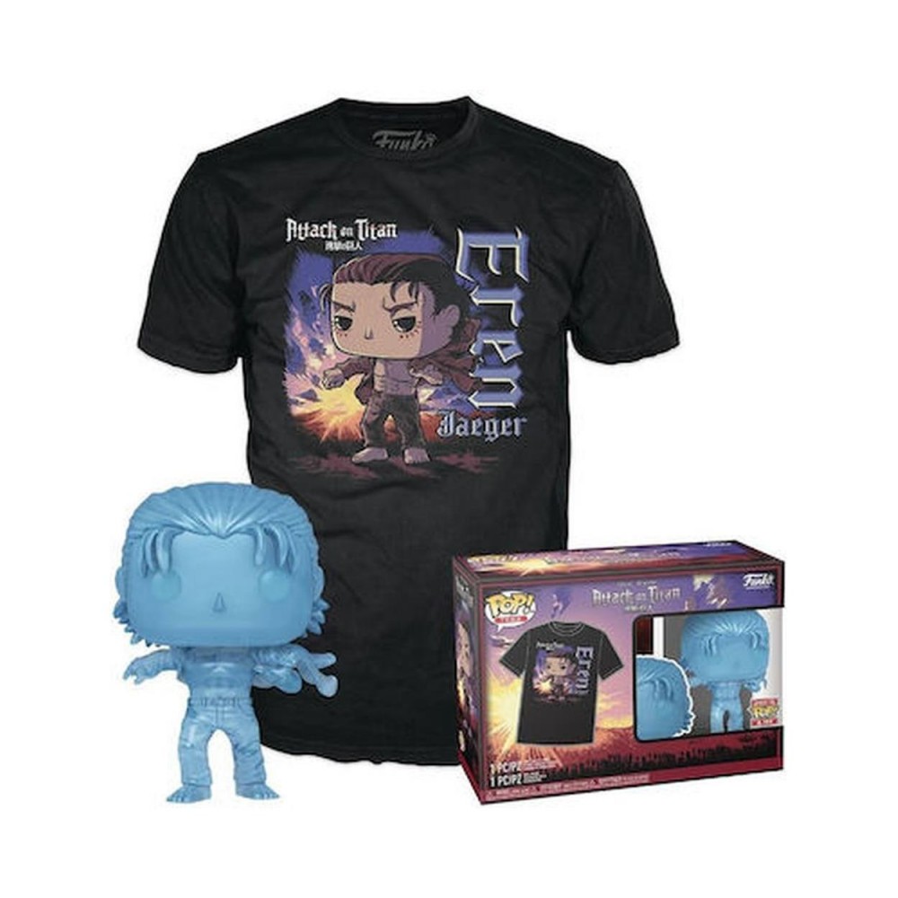 Funko Pop!  Tee (Adult): Attack on Titan Final Season - Eren Jaeger (with Marks) Vinyl Figure and T-Shirt (M)