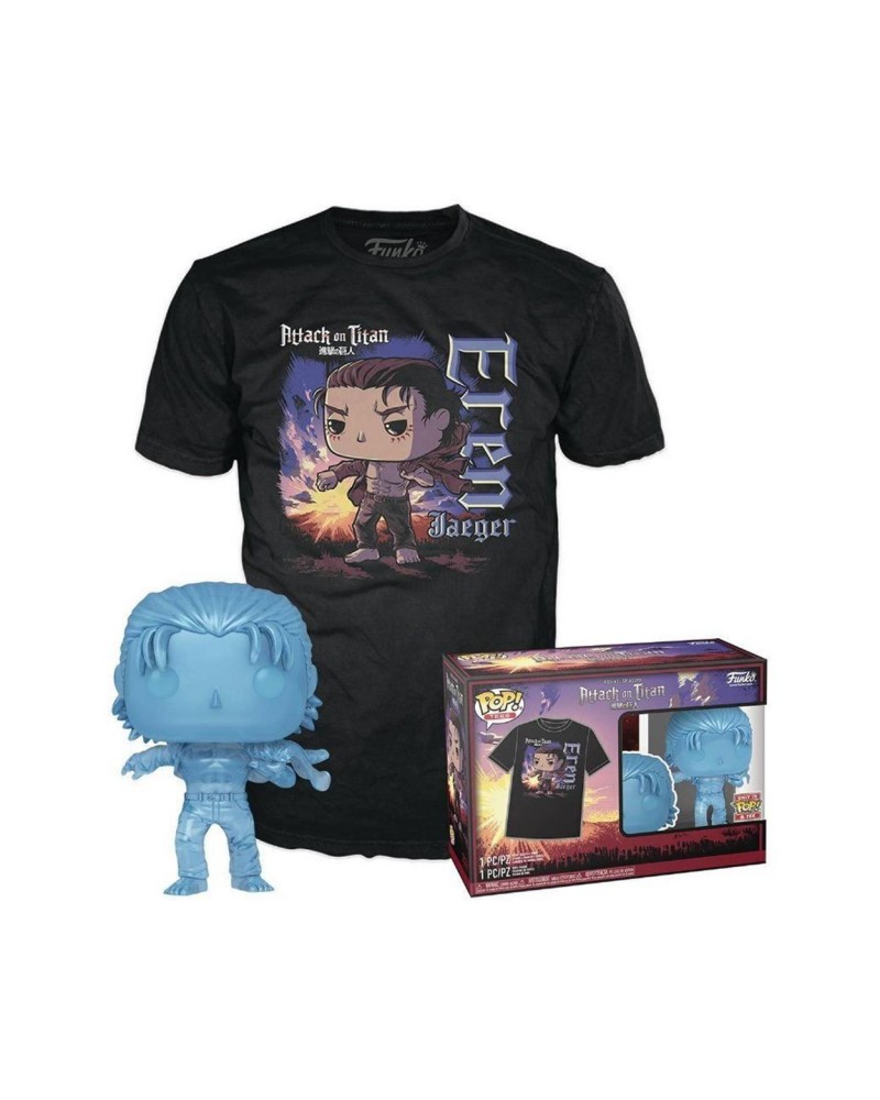 Funko Pop!  Tee (Adult): Attack on Titan Final Season - Eren Jaeger (with Marks) Vinyl Figure and T-Shirt (L)