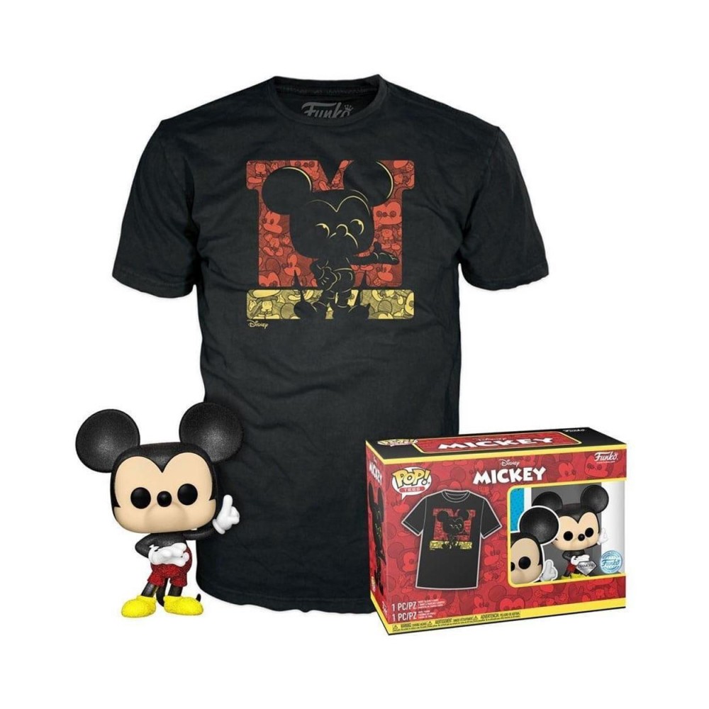 Funko Boxed Pop!  Tees (Adult): Disney - Mickey Mouse (Diamond Collection) (Special Edition) Vinyl Figure  T-Shirt (L)