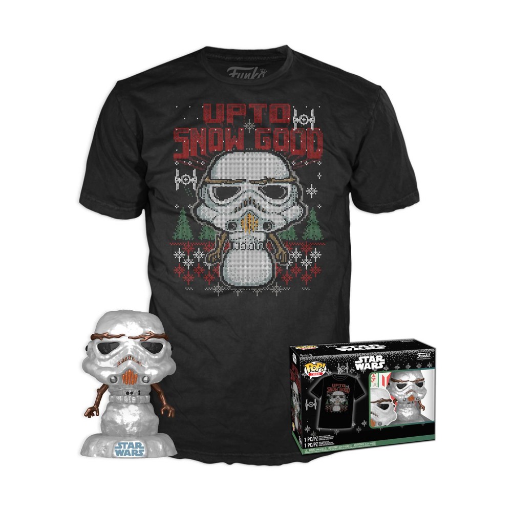 Funko Pop! Tees (Adult) Disney: Star Wars - Holiday Stormtrooper (Metallic) Vinyl Figure  T-Shirt (L)
