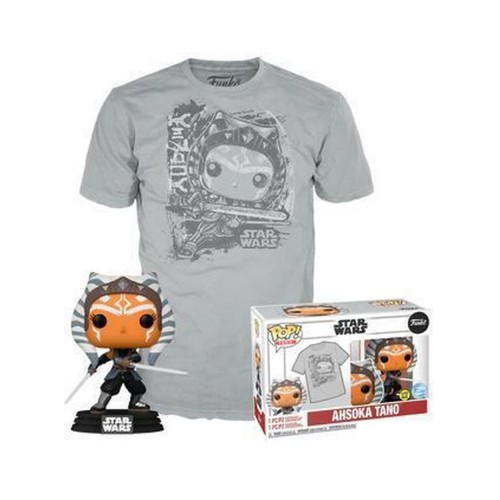 Funko Pop!  Tees (Adult): Disney Star Wars - Ahsoka Tano (Glows in the Dark) Bobble-Head Vinyl Figure  T-Shirt (L)