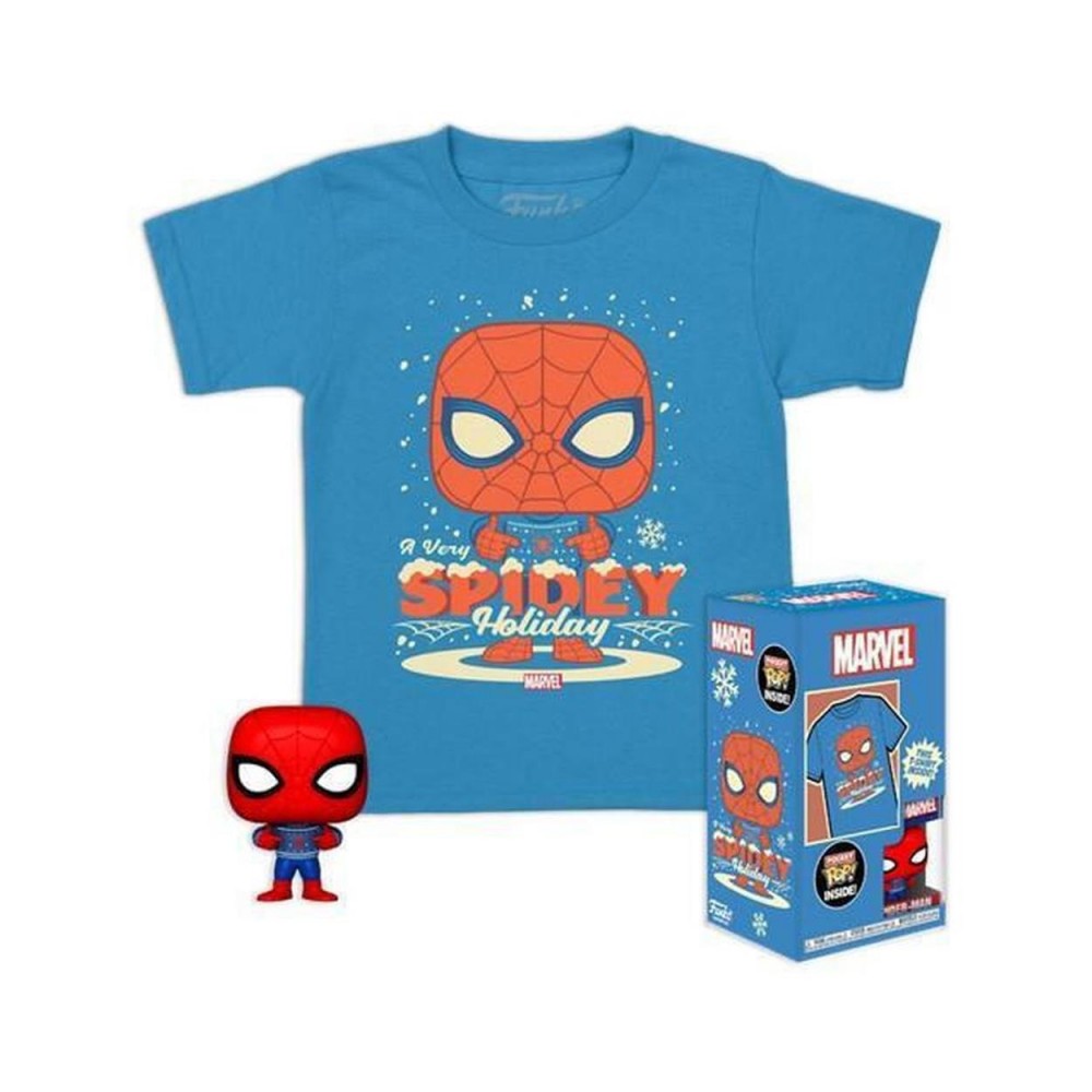 Funko Pocket Pop!  Tee (Child): Marvel - Holiday Spiderman Vinyl Figure  T-Shirt (L)