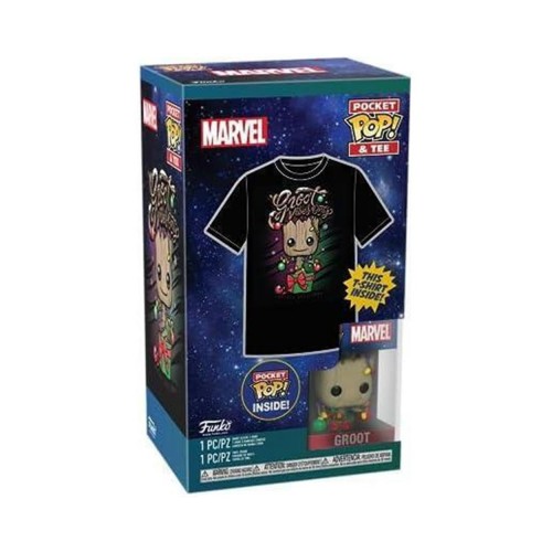 Funko Pocket Pop!  Tee (Child): Guardians of the Galaxy - Holiday Groot Vinyl Figure  T-Shirt (S)