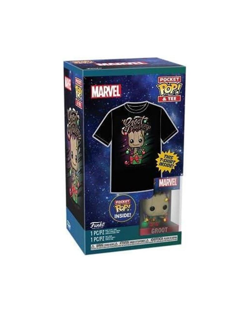 Funko Pocket Pop!  Tee (Child): Guardians of the Galaxy - Holiday Groot Vinyl Figure  T-Shirt (S)