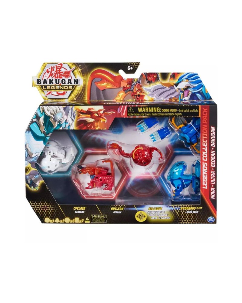 Spin Master Bakugan: Legends Collection Pack - Nova + Ultra + Geogan + Bakugan - Cycloid/Arcleon/Nillious/Hydorous Ultra (20140063)