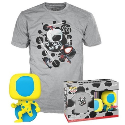 Funko Pop!  Tee (Adult) Marvel: Spider-Man Across the Spider-Verse - The Spot (Blacklight) (Special Edition) (Glows in the Dark) Bobble-Head Vinyl Figure and T-Shirt (XL)