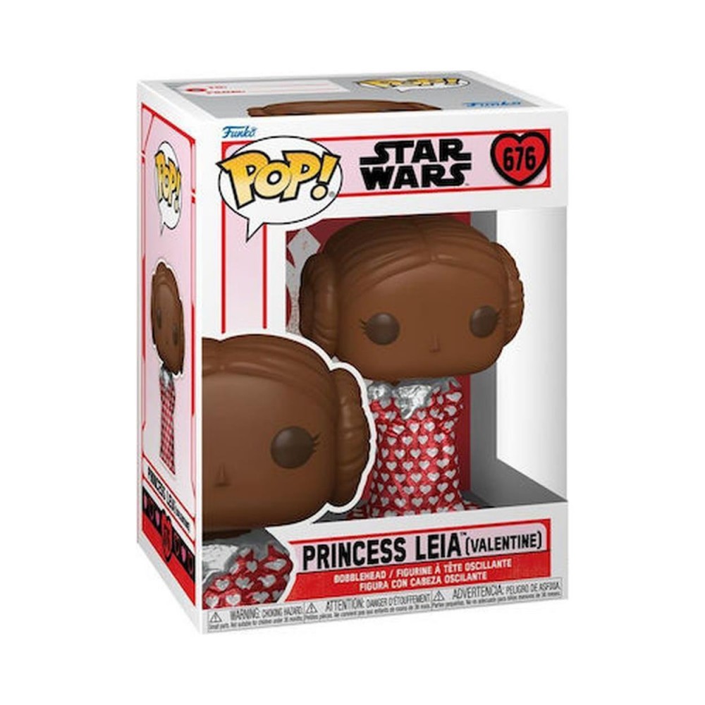 Funko Pop! Disney: Star Wars Valentines Day 2024 - Princess Leia (Valentine Chocolate) #676 Bobble-Head Vinyl Figure