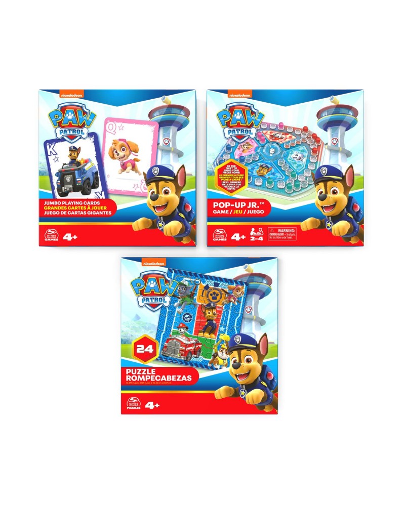 Spin Master Paw Patrol: Game Bundle - Jumbo Cards, Pop-Up Game, 24-Piece Puzzle (6066829)