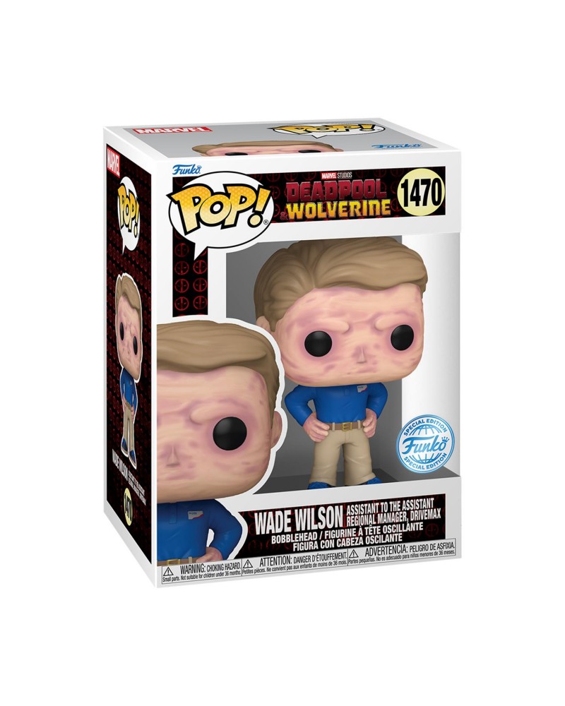 Funko Pop! Marvel: Deadpool Wolverine - Wade Wilson (Assistant to the Assistant Regional Manager, Drivemax) (Special Edition) #1470 Bobble-Head Vinyl Figure
