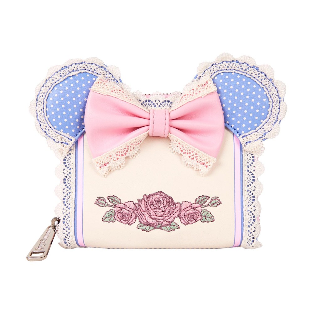 Loungefly Disney Minnie Floral And Lace Ears Zip Around Wallet (WDWA3269)