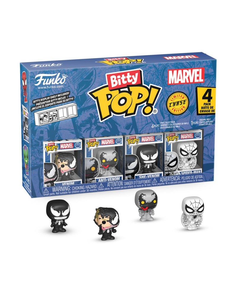 Funko Bitty Pop! 4-Pack: Spider-Man - Venom, Anti-Venom, She-Venom, Spider-Man Vinyl Figures