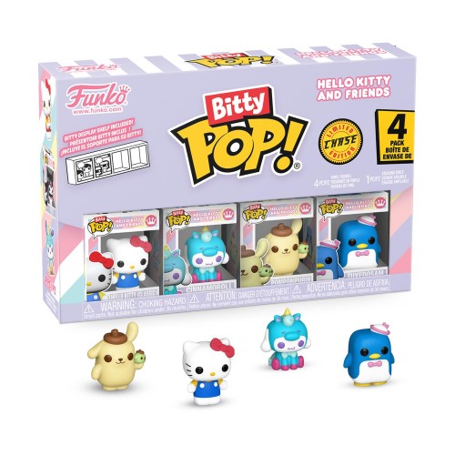 Funko Bitty Pop! 4-Pack: Hello Kitty and Friends - Hello Kitty (Classic), Cinnamoroll, Pompompurin, Tuxedosam Vinyl Figures