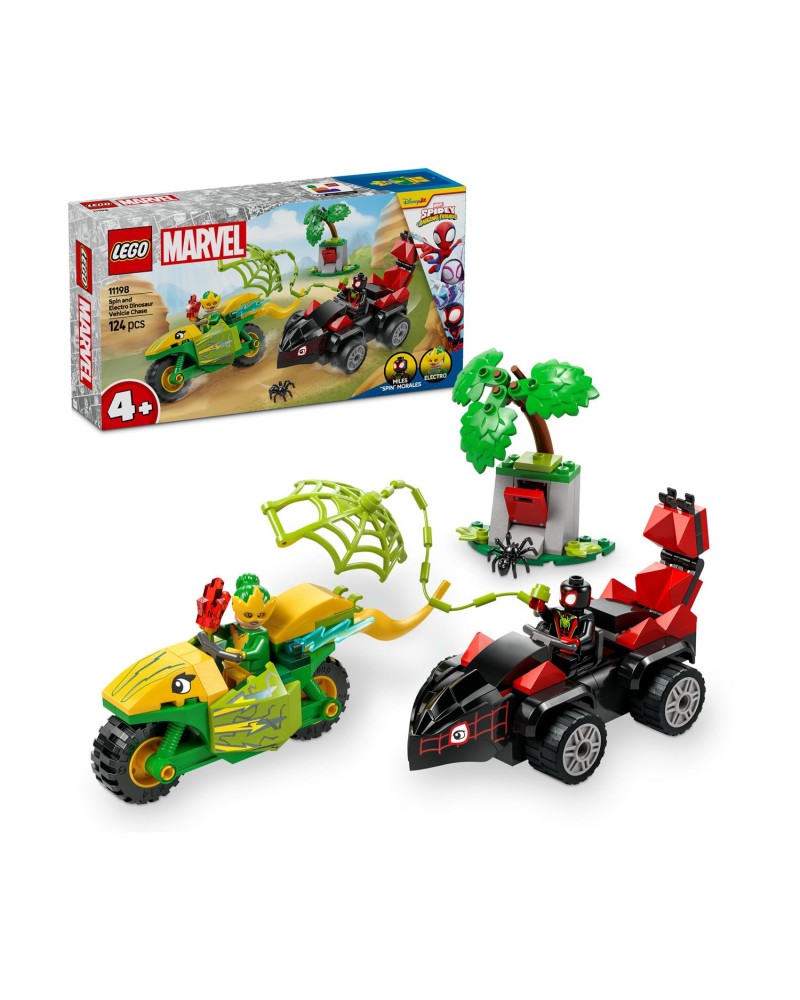 LEGO® Disney Marvel: Spidey And His Amazing Friends Spin and Electro Dinosaur Vehicle Chase (11198)