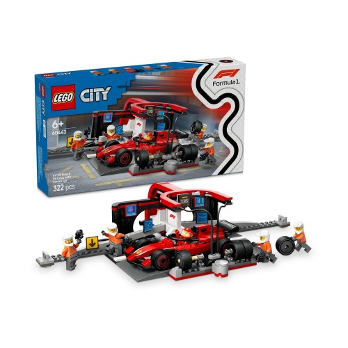LEGO® City: F1® Pit Stop &amp; Pit Crew with Ferrari Car (60443)
