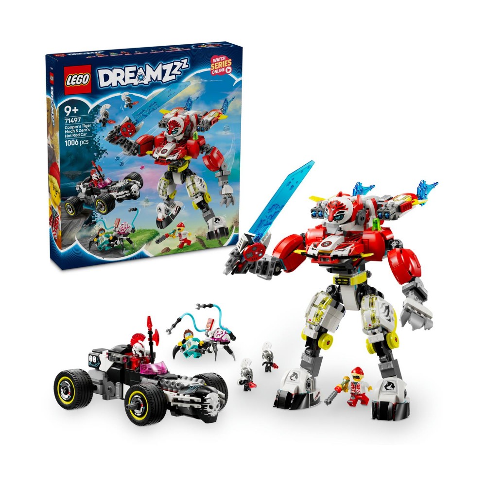 LEGO® DREAMZzz™: Cooper’s Tiger Mech &amp; Zero’s Hot Rod Car (71497)