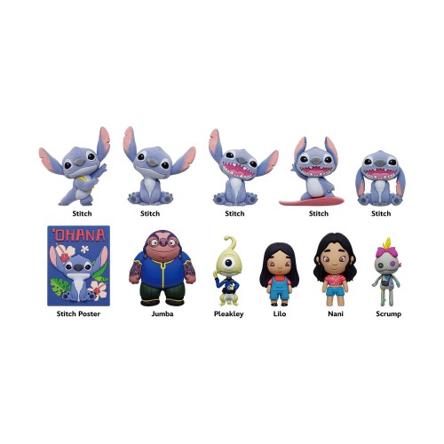 Monogram Disney:Lilo &amp; Stitch Movie 3D Foam Bag Clips Figures