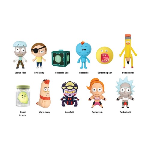 Monogram: Rick and Morty 3D Foam Bag Clips Figures