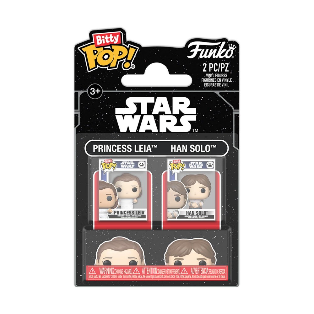 Funko Bitty Pop! 2-Pack Disney: Star War - Princess Leia &amp; Han Solo Vinyl Figures