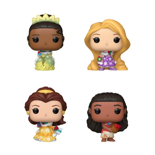 Funko Pocket Pop! Capsule: Princess Holiday - Moana, Belle, Tiana, Rapunzel (Blind Box/Random) Vinyl Figures
