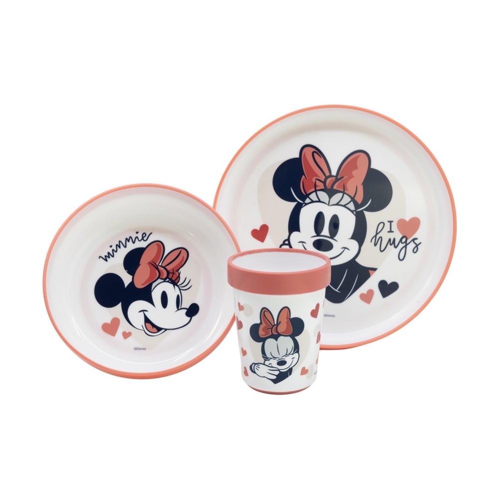 Stor: Minnie Mouse Heart Full - Baby Non Slip 3 Pcs Bicolor Premium Set In Gift Box  (10795)