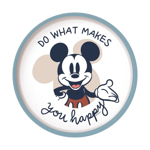 Stor: Mickey Mouse Full Of Smiles - Non Slip Bicolor Premium Plate  (10493)